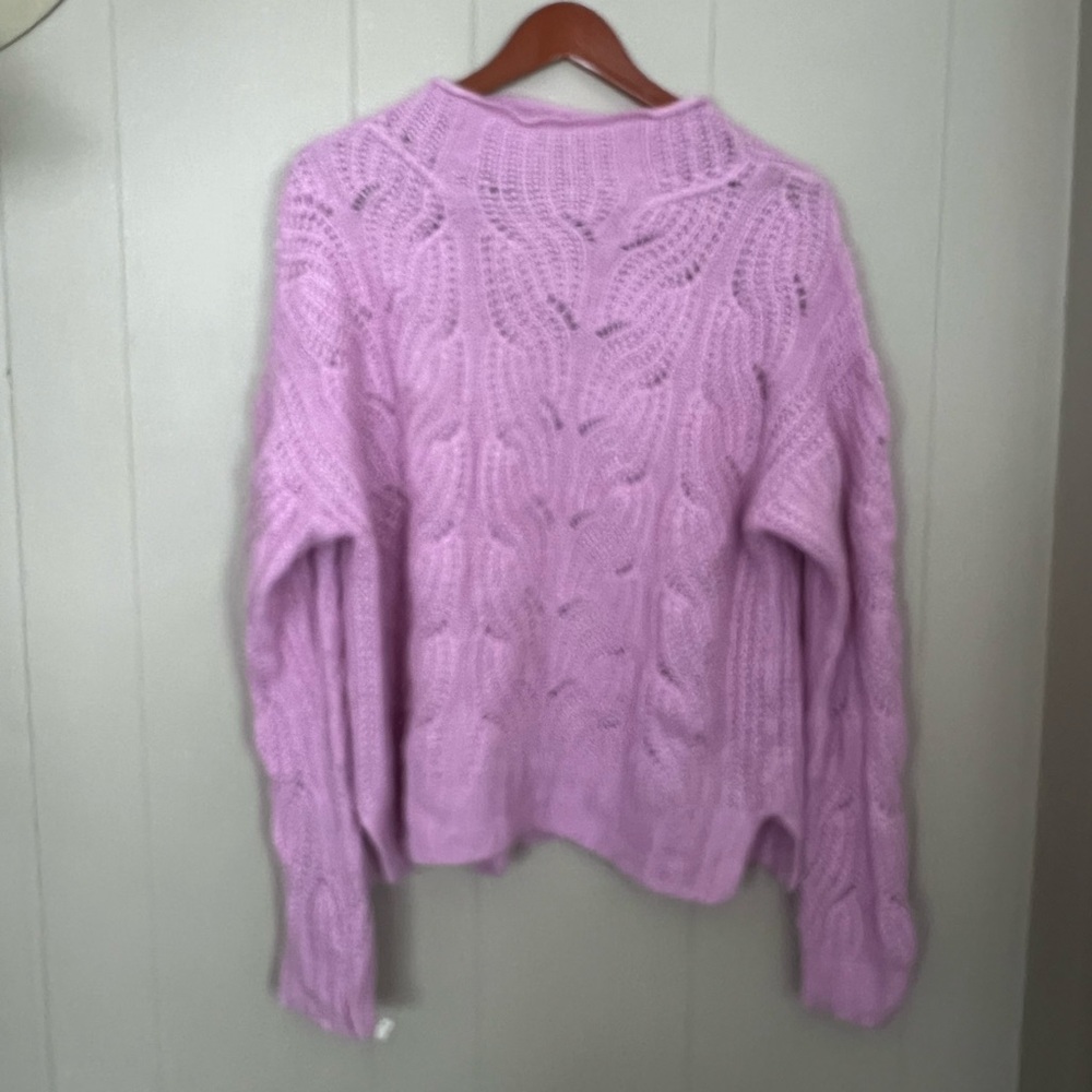 J. Crew Lilac Cable Knit Turtleneck Sweater
